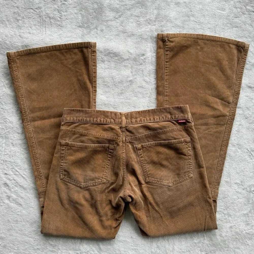 Vintage 90s 2000s Hollister Co. Brown low rise flare corduroy pants - Picture 4 of 7